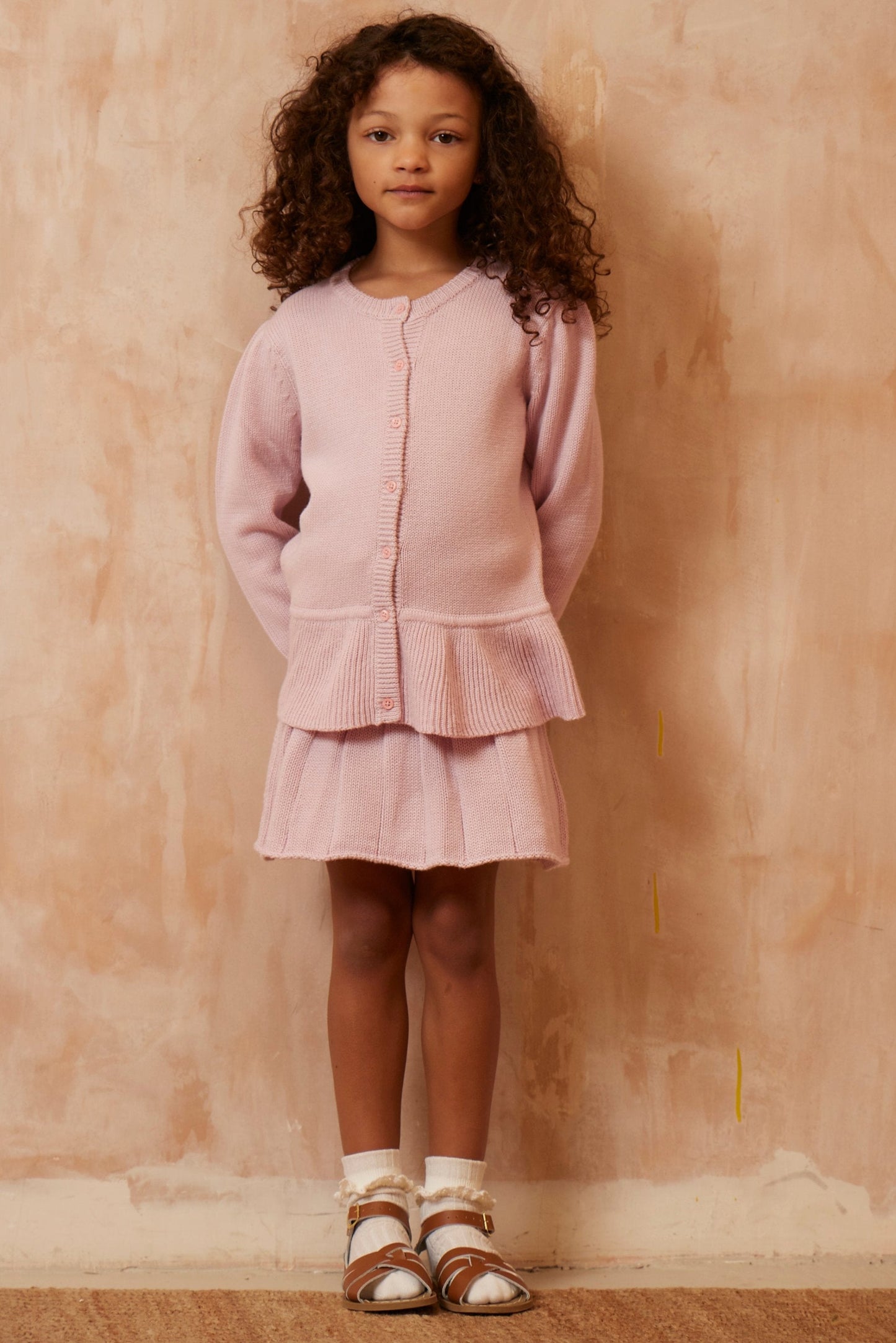 Ruffled Hem Jacket | Lilac by MIKA & MILO, organic cotton, vetted by KIDDYKIND
