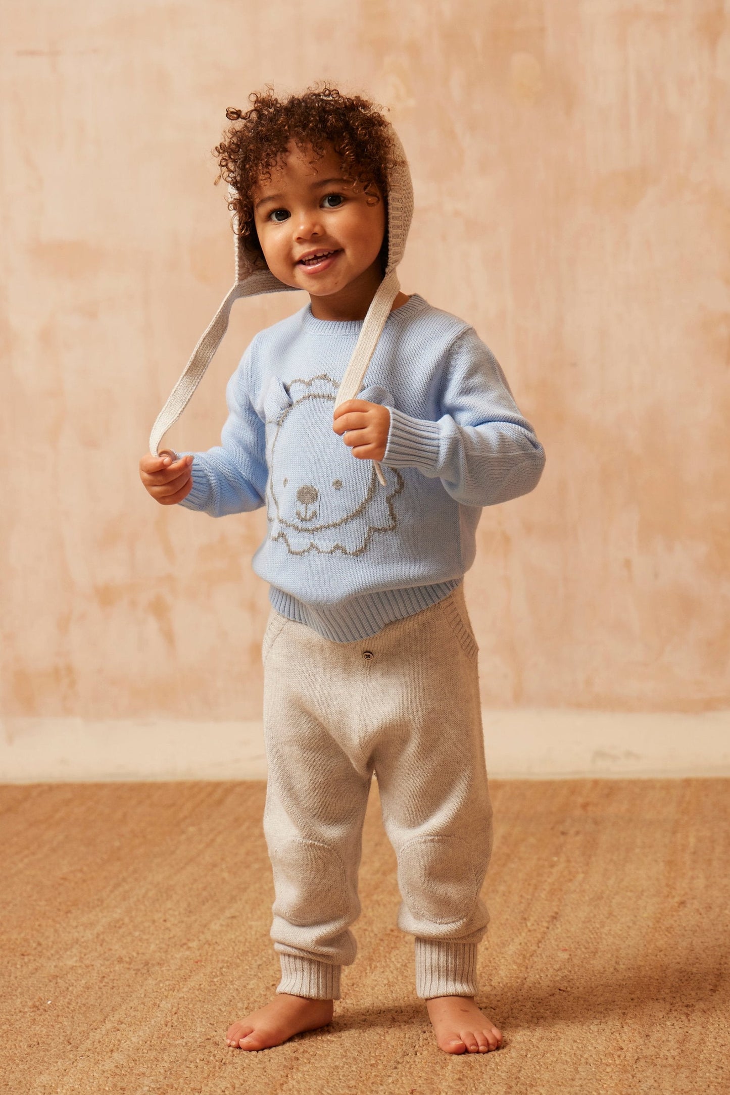MIKA & MILO Baby Lion Jumper | Sky - - organic cotton cashmere