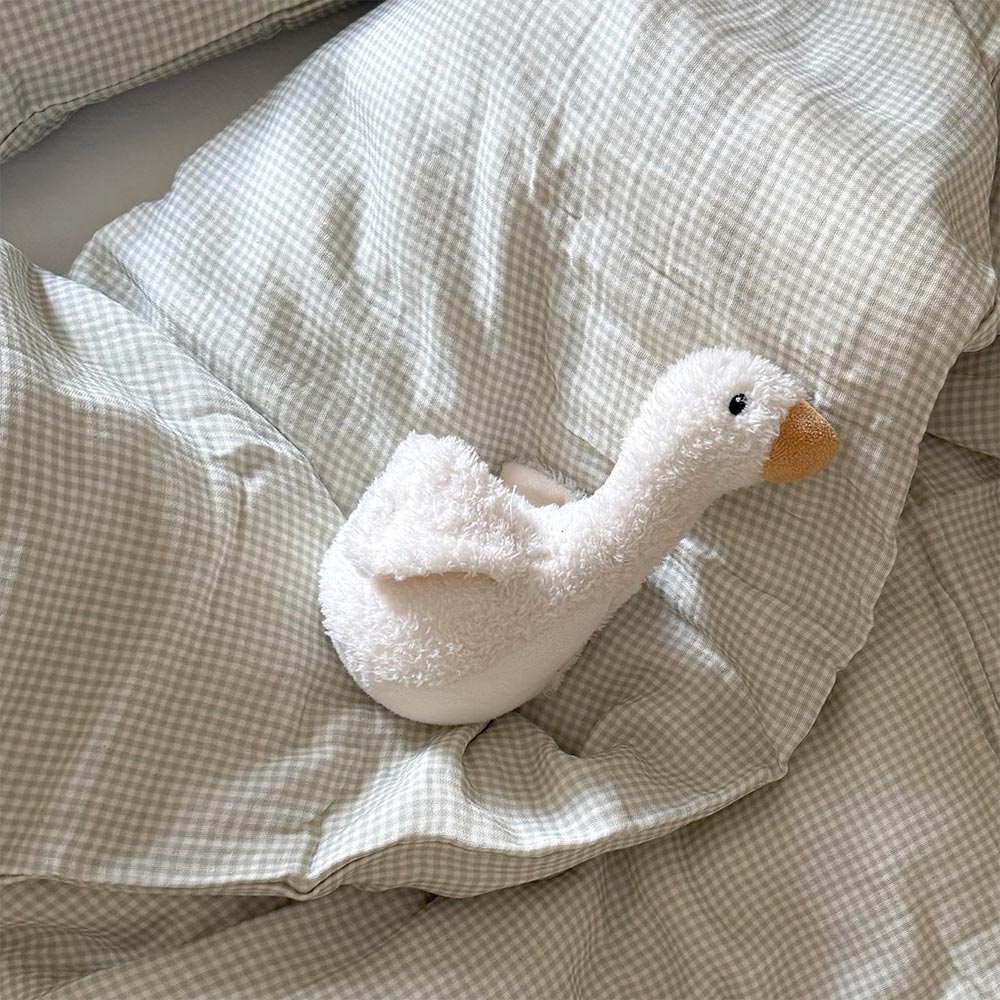 Organic Muslin Cot Bedding Set - Sage Gingham