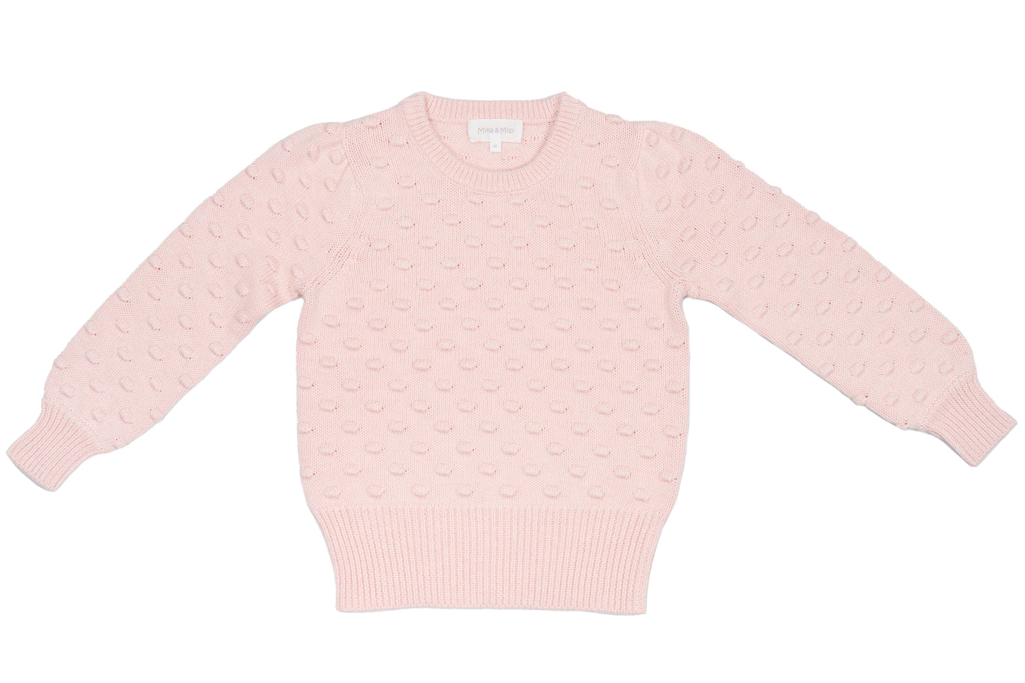 Popcorn Knit Jumper | Blush by MIKA & MILO, organic cotton, vetted by KIDDYKIND