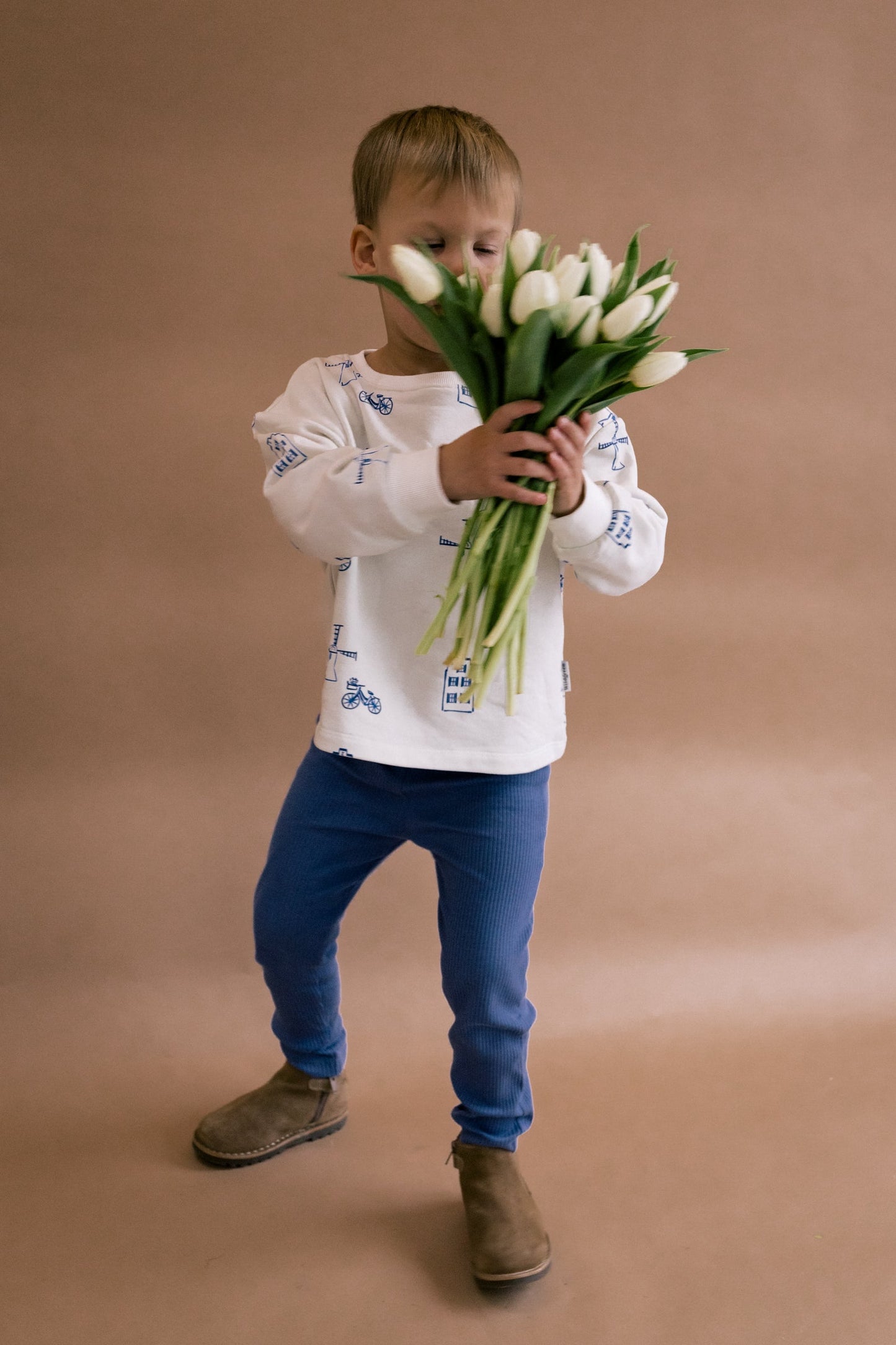 Blue Ribbed Leggings