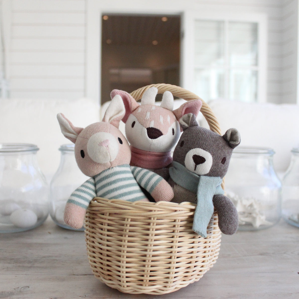 Finbar The Hare Knitted Toy + Gift Box