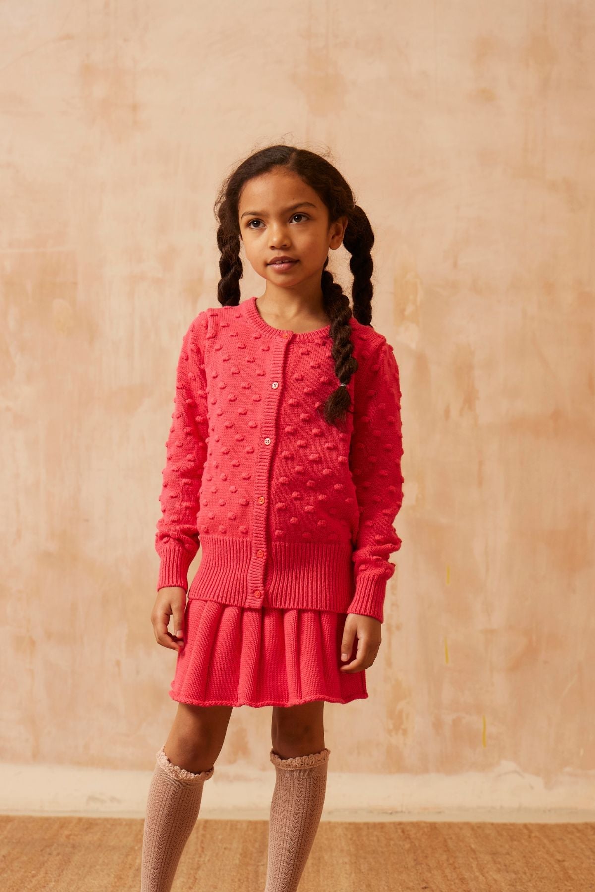 MIKA & MILO Pleated Tennis Skirt | Raspberry - - organic cotton cashmere