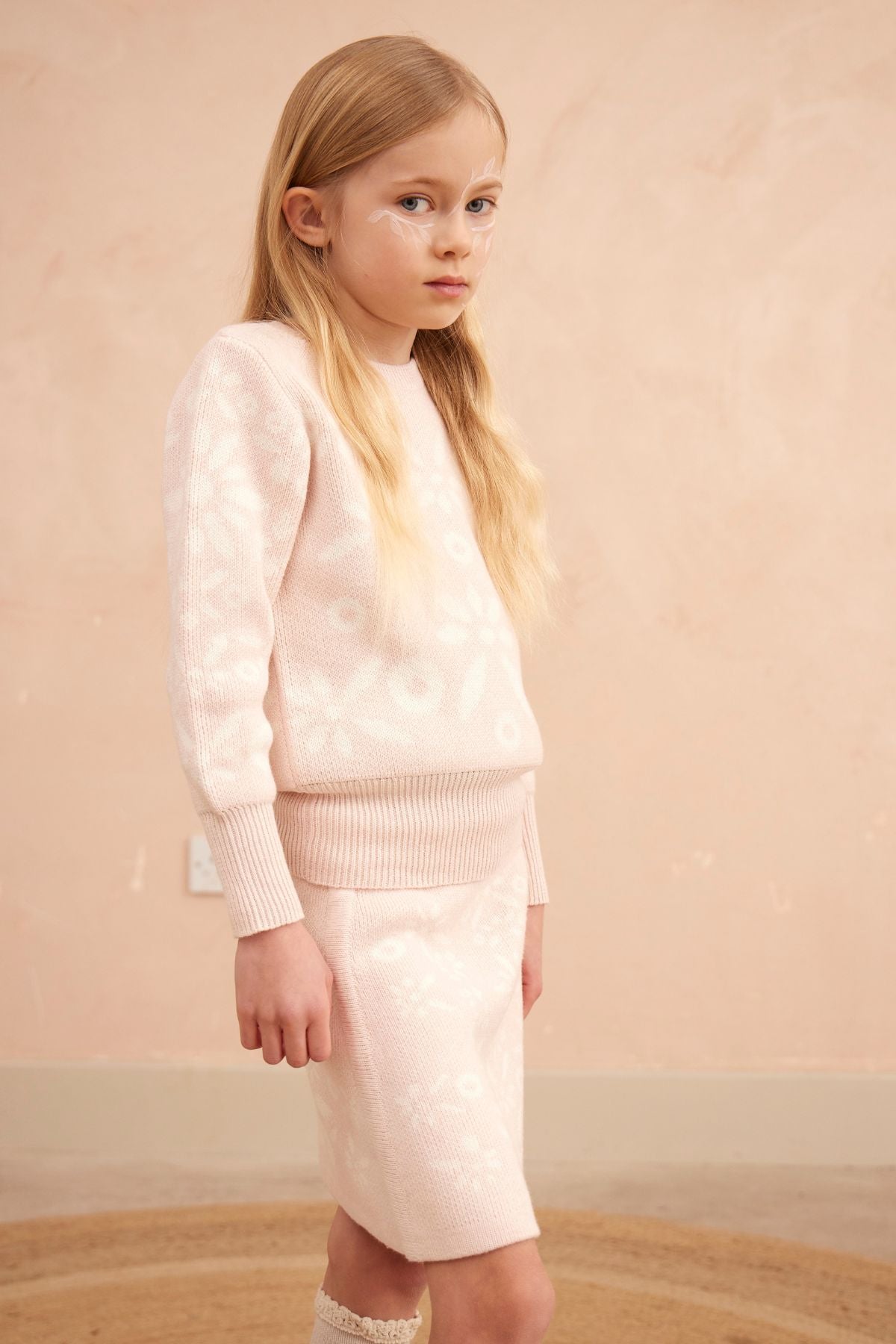 MIKA & MILO Snowflake Blossom Jumper | Blush - - organic cotton cashmere
