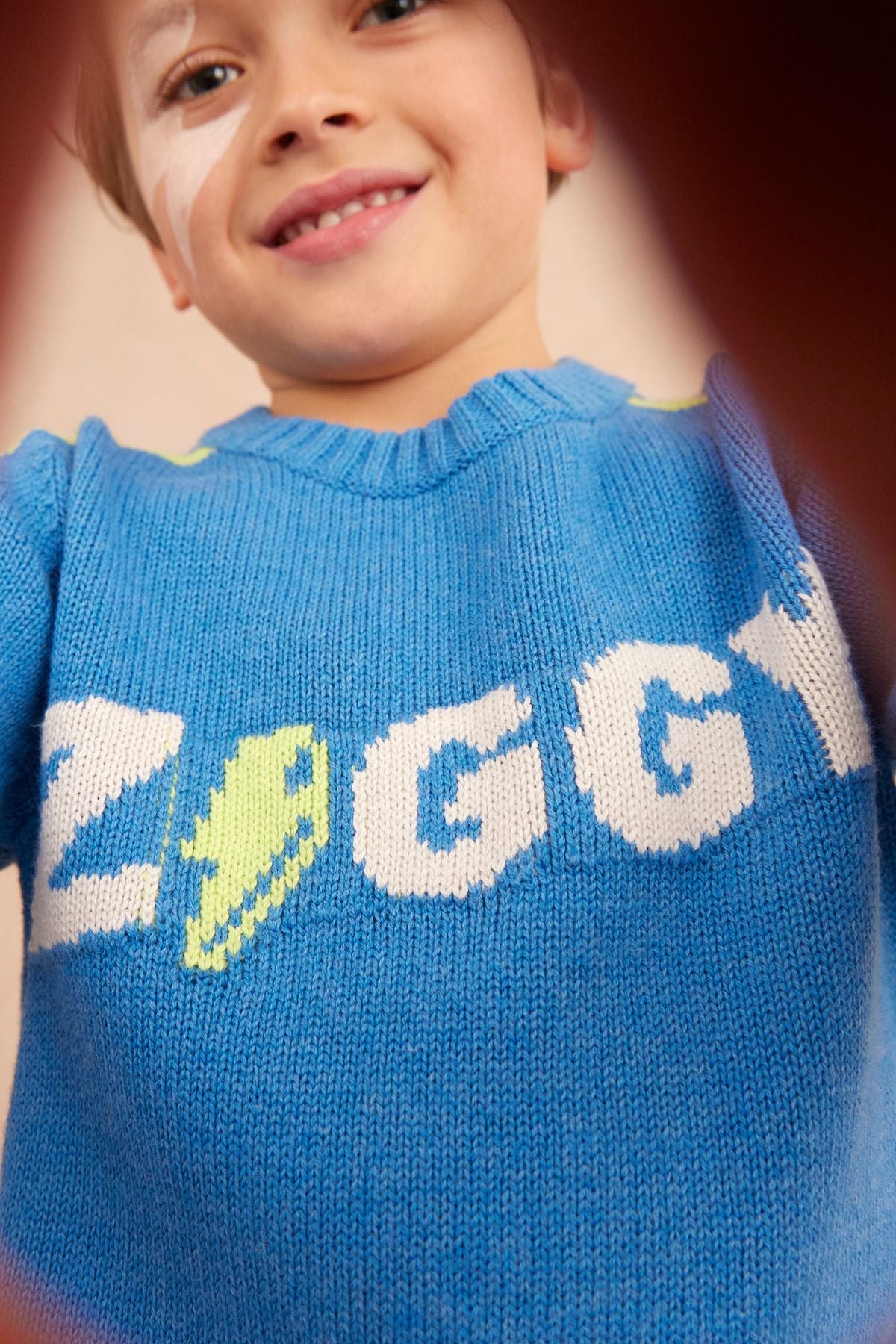 MIKA & MILO Striped Ziggy Jumper | Hussar Blue - - organic cotton cashmere