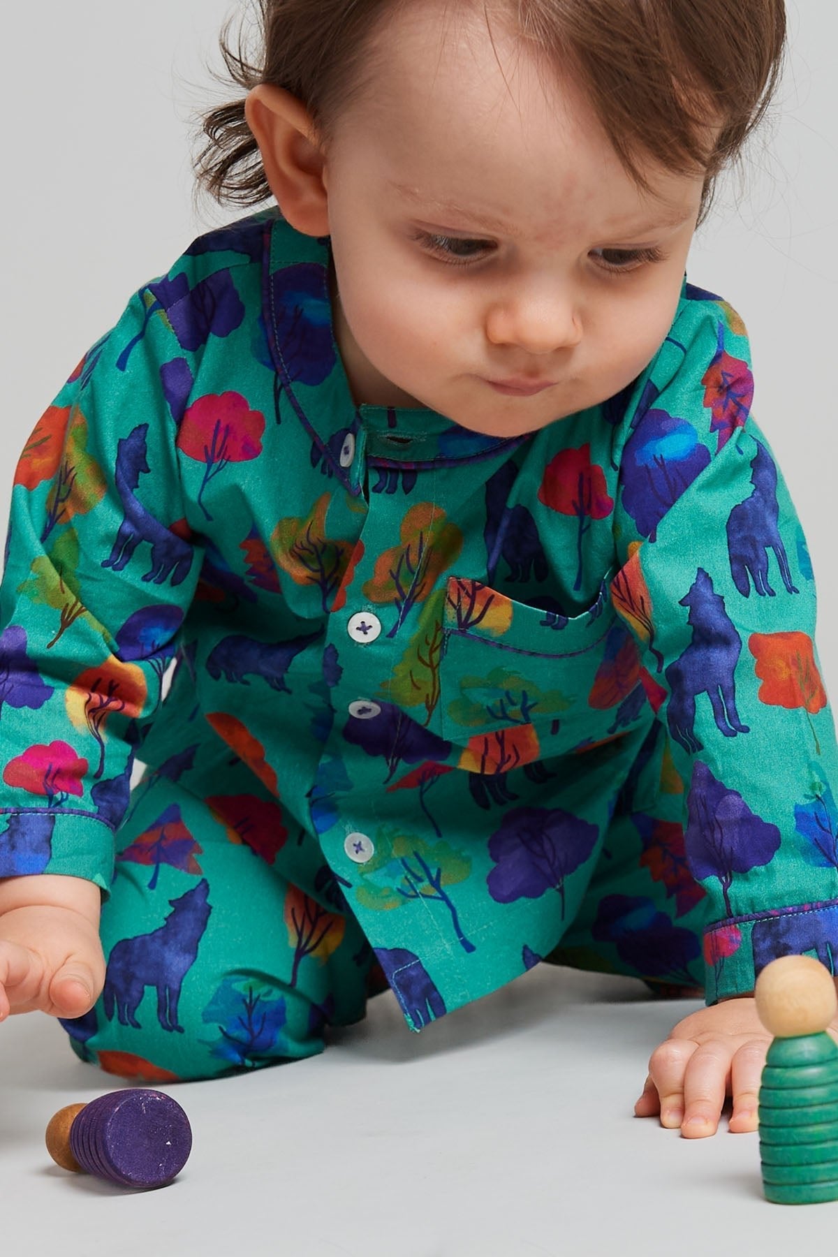 a whimsical howl - organic cotton baby pyjama set - Kutti Lulu