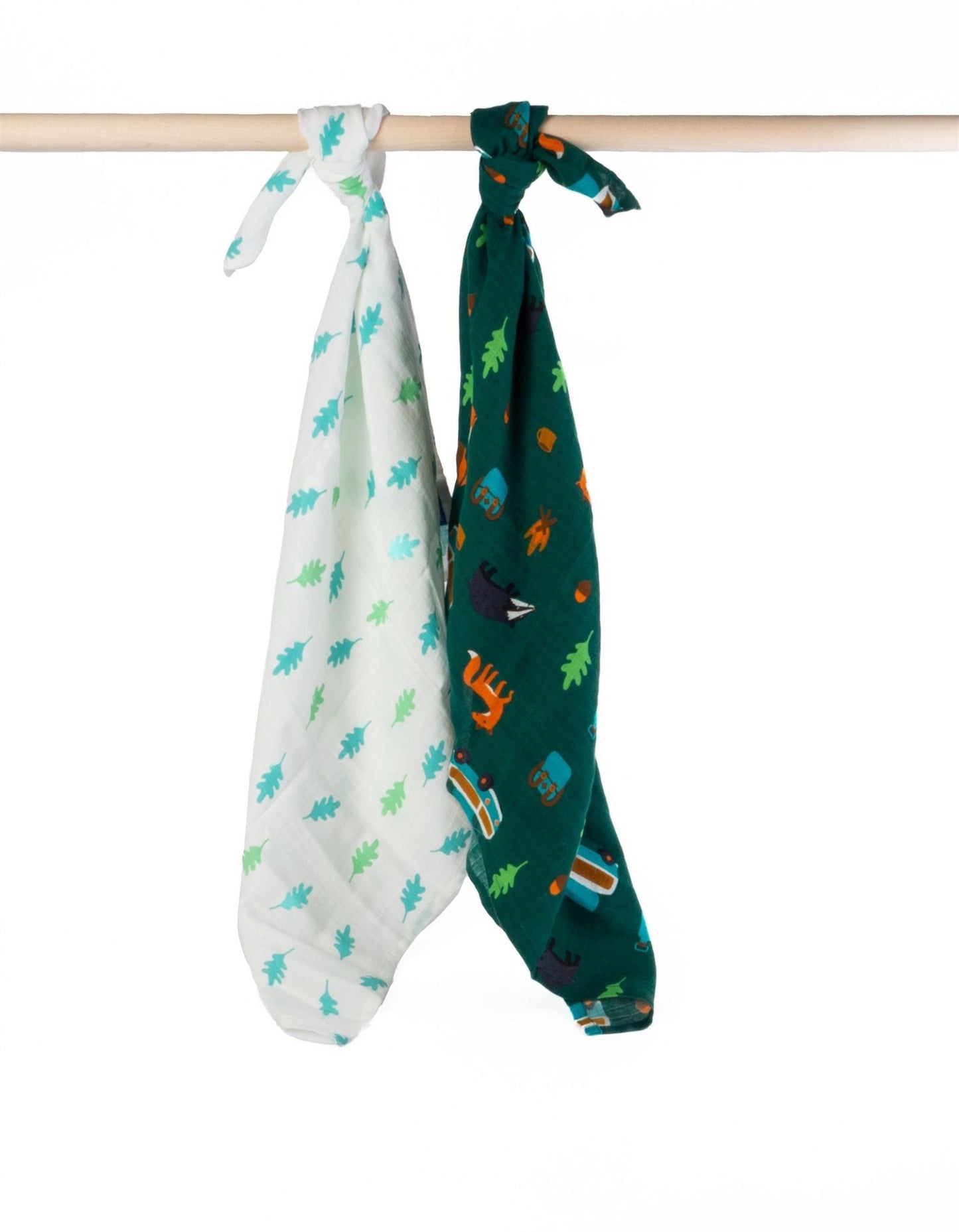 Natural baby sleep: Organic Campervan Print Muslin 2-Pack | KIDDYKIND