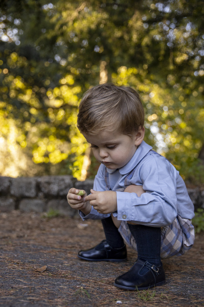 Oliver Baby Boy Shirt - Blue by Beatrice and Bee, organic cotton, vetted by KIDDYKIND