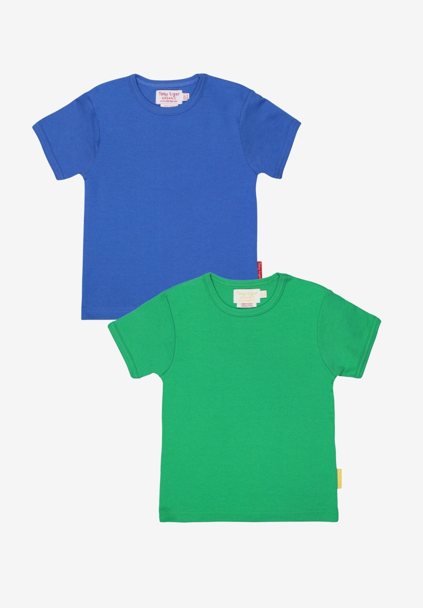 Organic Basic Short - Sleeved T-Shirt Bundle - Blue & Green - Toby Tiger
