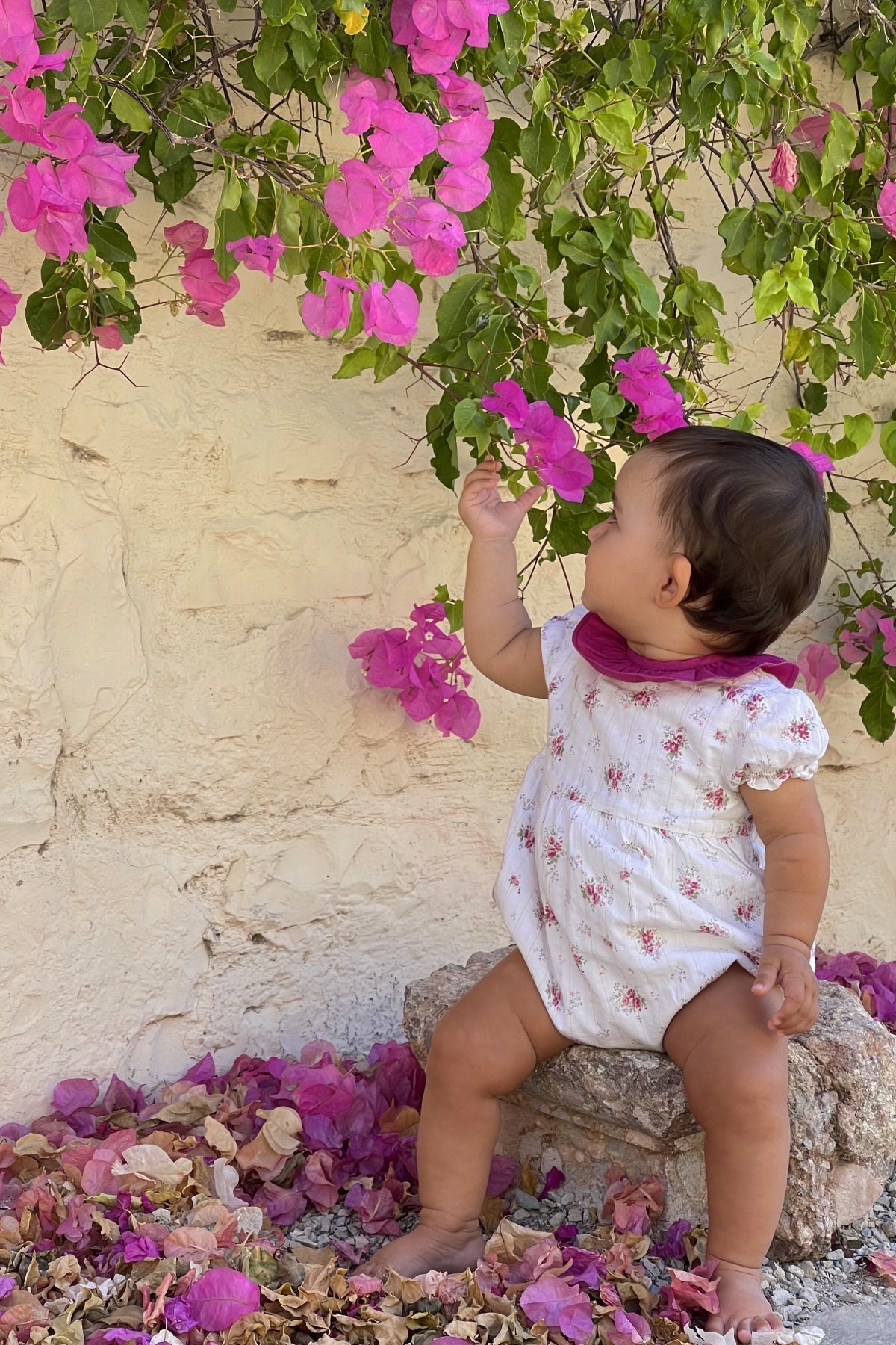 Luxury ethical baby: Rose Baby Girl Romper | KIDDYKIND UK