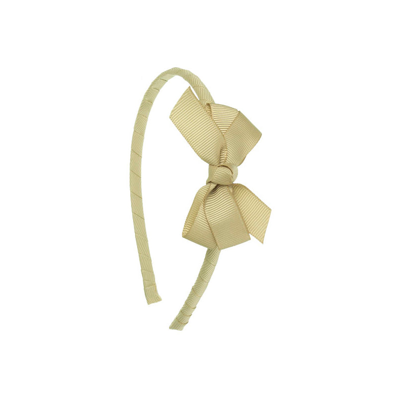 Small Bow Hairband - Beige by Beatrice and Bee, vetted by KIDDYKIND