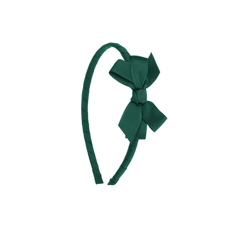Small Bow Hairband - Bottle Green by Beatrice and Bee, vetted by KIDDYKIND