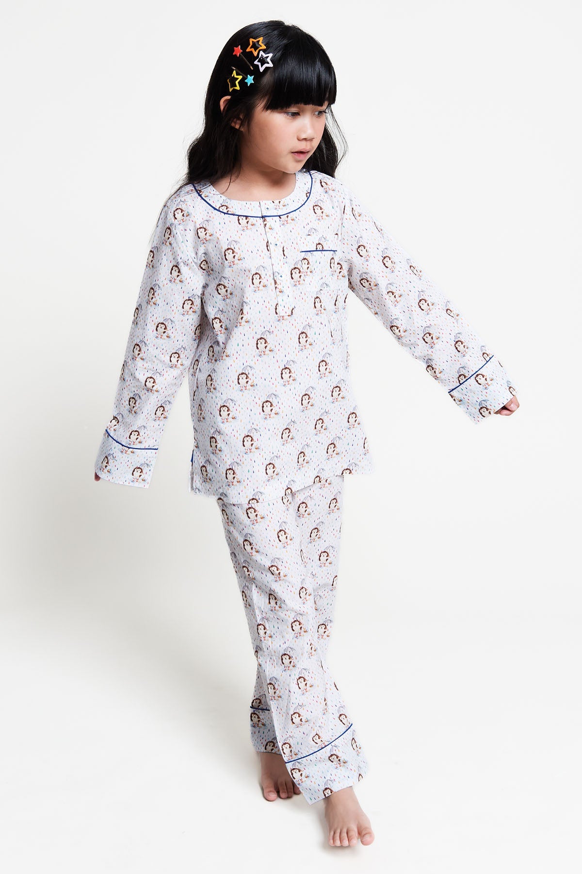 raindrops keep falling - organic cotton baby pyjama set
