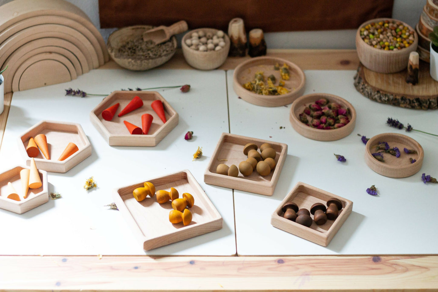 Wooden Sorting Trays