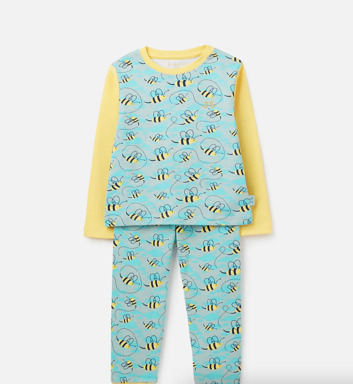 organic cotton kids pyjamas, Luca and Rosa, natural kids pyjamas, organic kids pyjamas, bee print pyjamas, kids unisex sleepwear