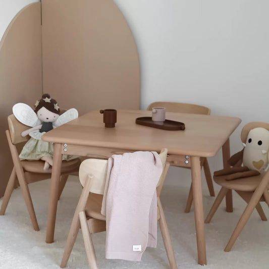 Curve Lab wooden balance board on playroom table - sustainable wooden toys over plastic for children UK | Kiddykind