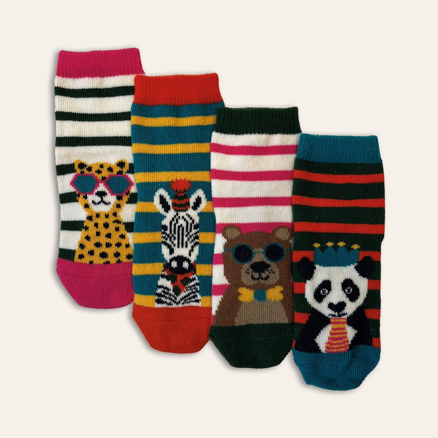 Cub Rocks fun baby party animals kids socks - sustainable children's accessories UK | Kiddykind