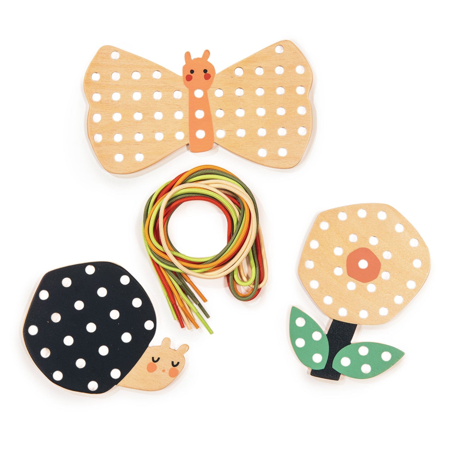 ThreadBear Design colourful garden lacing toy for children - sustainable educational wooden toys UK | Kiddykind