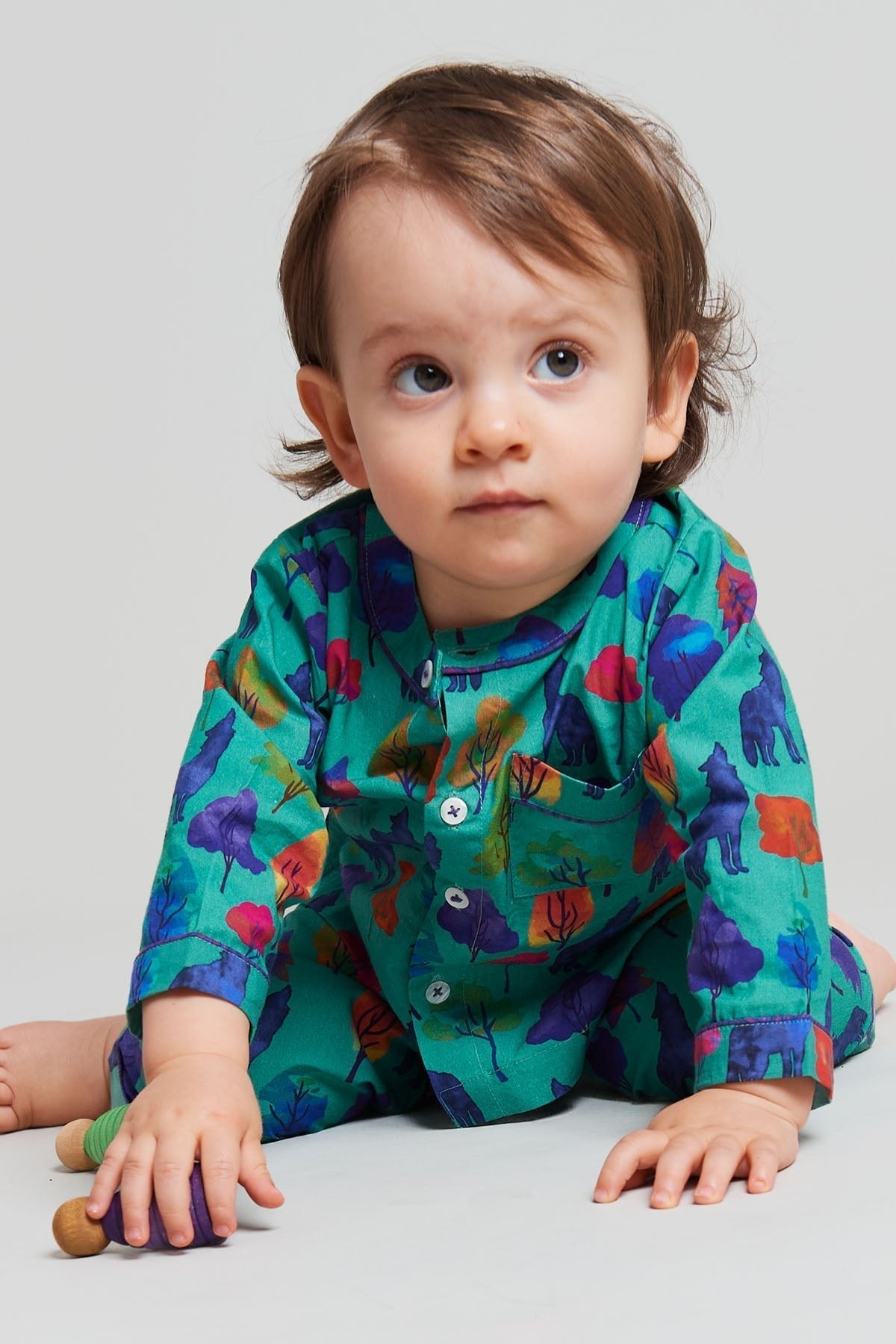 Kutti Lulu whimsical organic cotton baby pyjama set - sustainable ethical baby clothing UK | Kiddykind