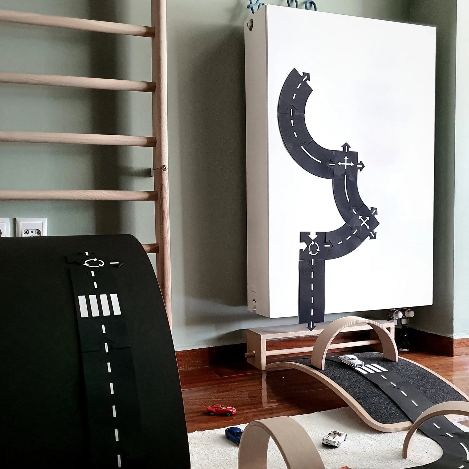 Curve Lab flexible wooden jigsaw road for children - sustainable educational toys UK | Kiddykind