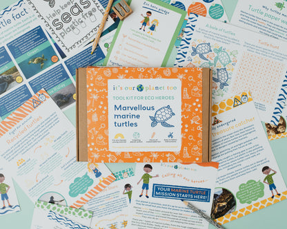 MARVELLOUS MARINE TURTLES - Children’s eco activity kit (Age 5+) | open-ended wooden toy for kids UK