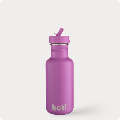 Eco kids bottle: 500ml Lightweight Stainless Steel - Not Insulated With Straw Cap | BOTL | One Green Bottle UK