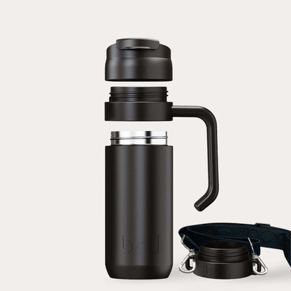 Sustainable kids bottle: Insulated Travel Mug 400ml Leakproof Coffee Cup Stainless Steel BPA-Free | Vamp black | BOTL | KIDDYKIND