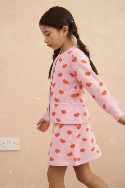 Love Hearts Pencil Skirt | Bubble Gum