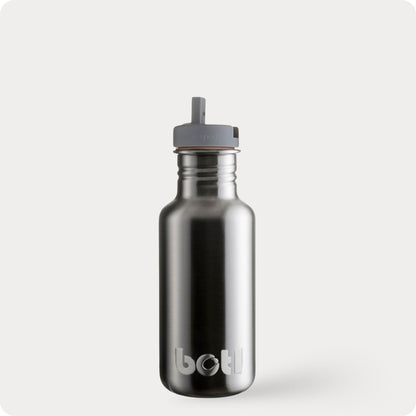 Eco kids bottle: 500ml Lightweight Stainless Steel - Not Insulated With Straw Cap | BOTL | One Green Bottle UK
