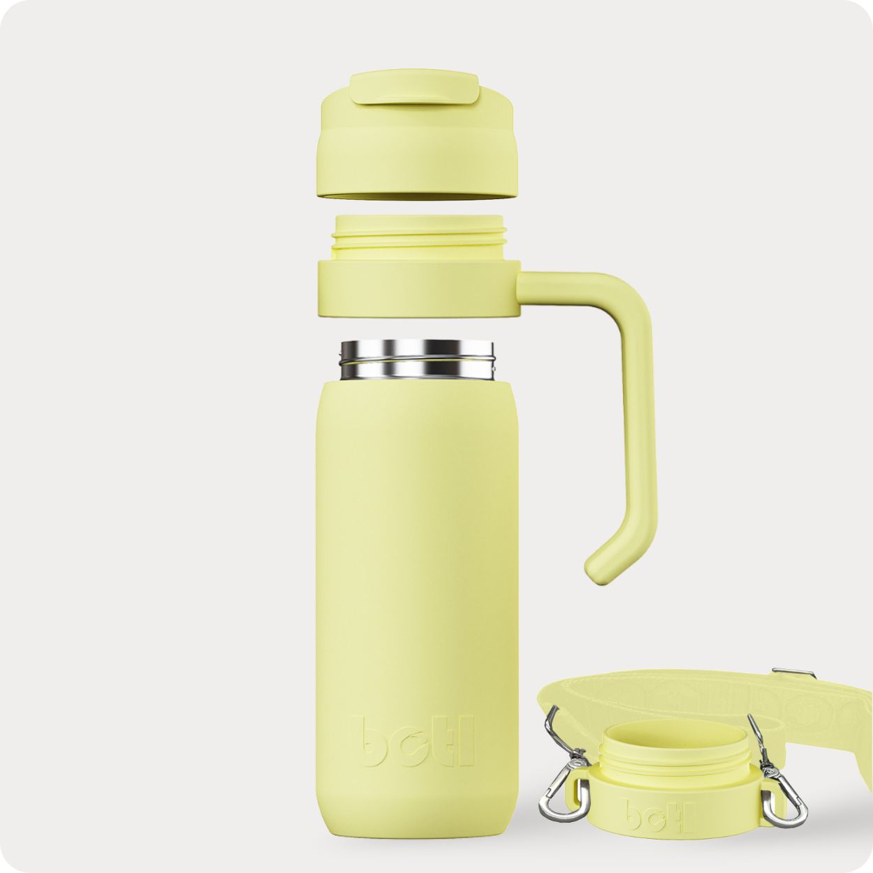 Sustainable kids bottle: 600ml Brew Flask - Reusable insulated leakproof cup with handle and carry strap - BOTL | KIDDYKIND