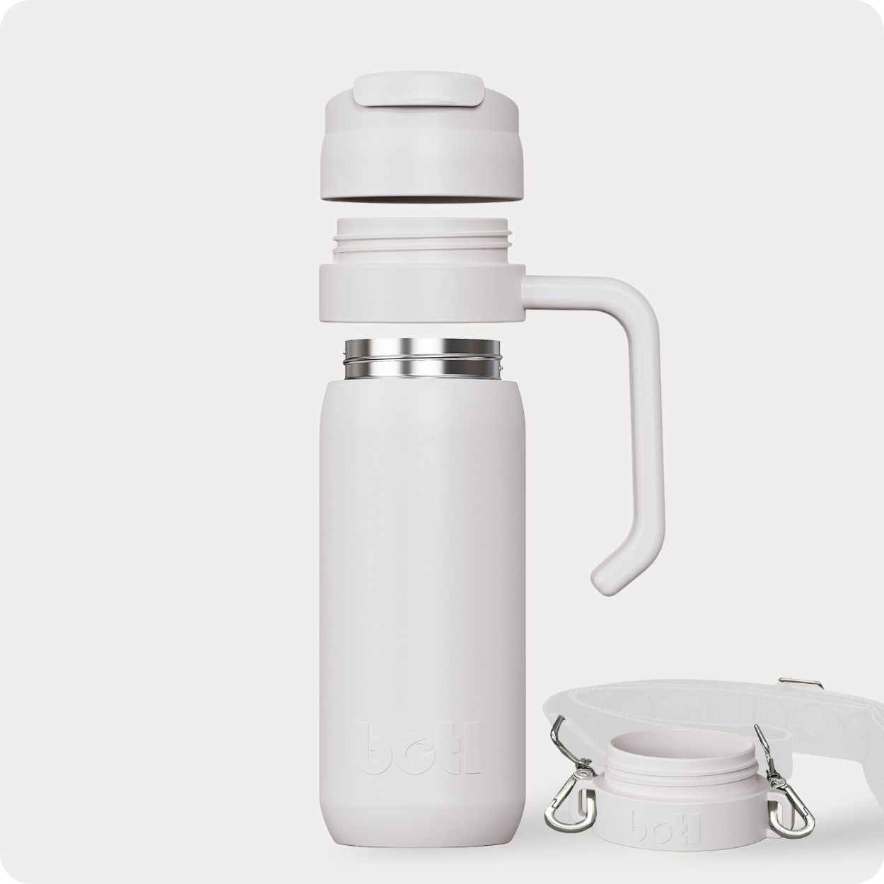 Sustainable kids bottle: 600ml Brew Flask - Reusable insulated leakproof cup with handle and carry strap - BOTL | KIDDYKIND