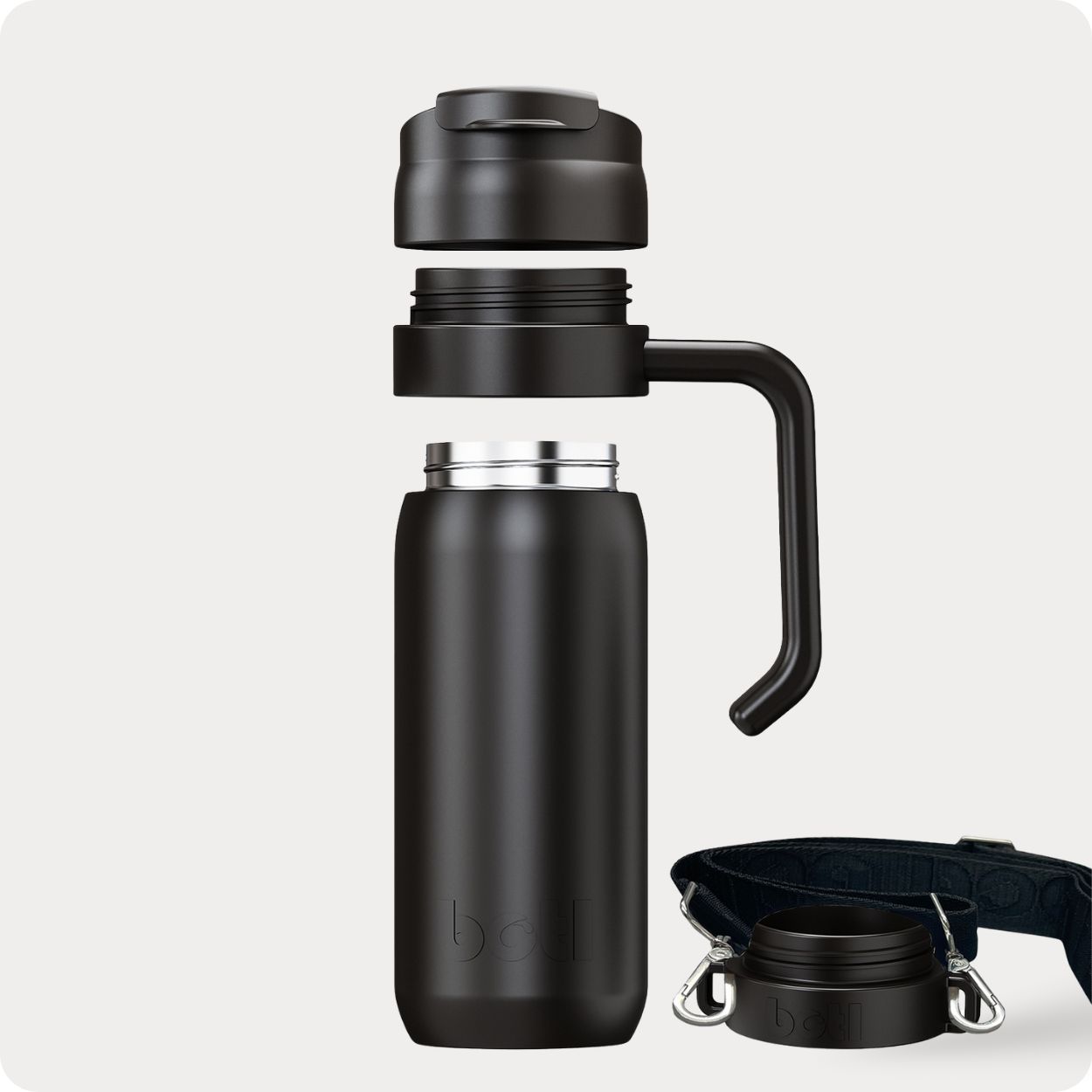 Sustainable kids bottle: 600ml Brew Flask - Reusable insulated leakproof cup with handle and carry strap - BOTL | KIDDYKIND
