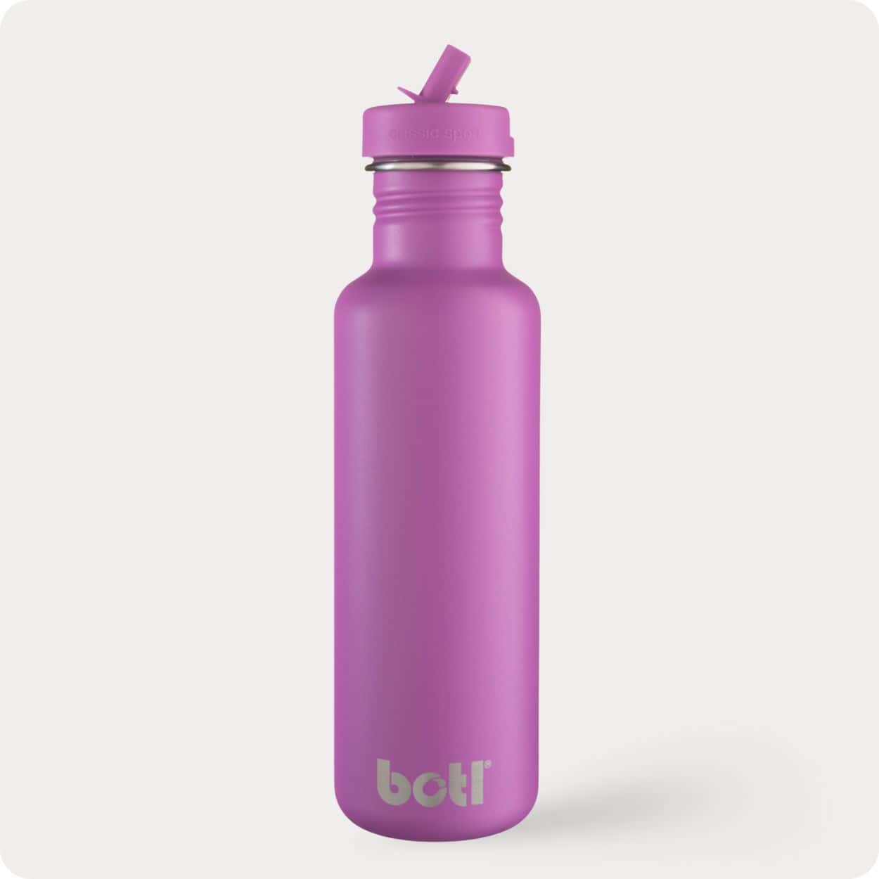 800ml Stainless Steel - Non Insulated Bottle With Straw Cap | Mageta Purple | BOTL | BPA-free plastic-free kids bottle UK
