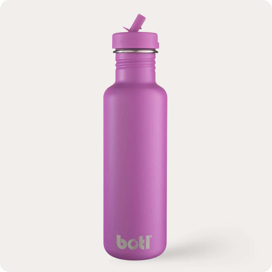 800ml Stainless Steel - Non Insulated Bottle With Straw Cap | Mageta Purple | BOTL | BPA-free plastic-free kids bottle UK
