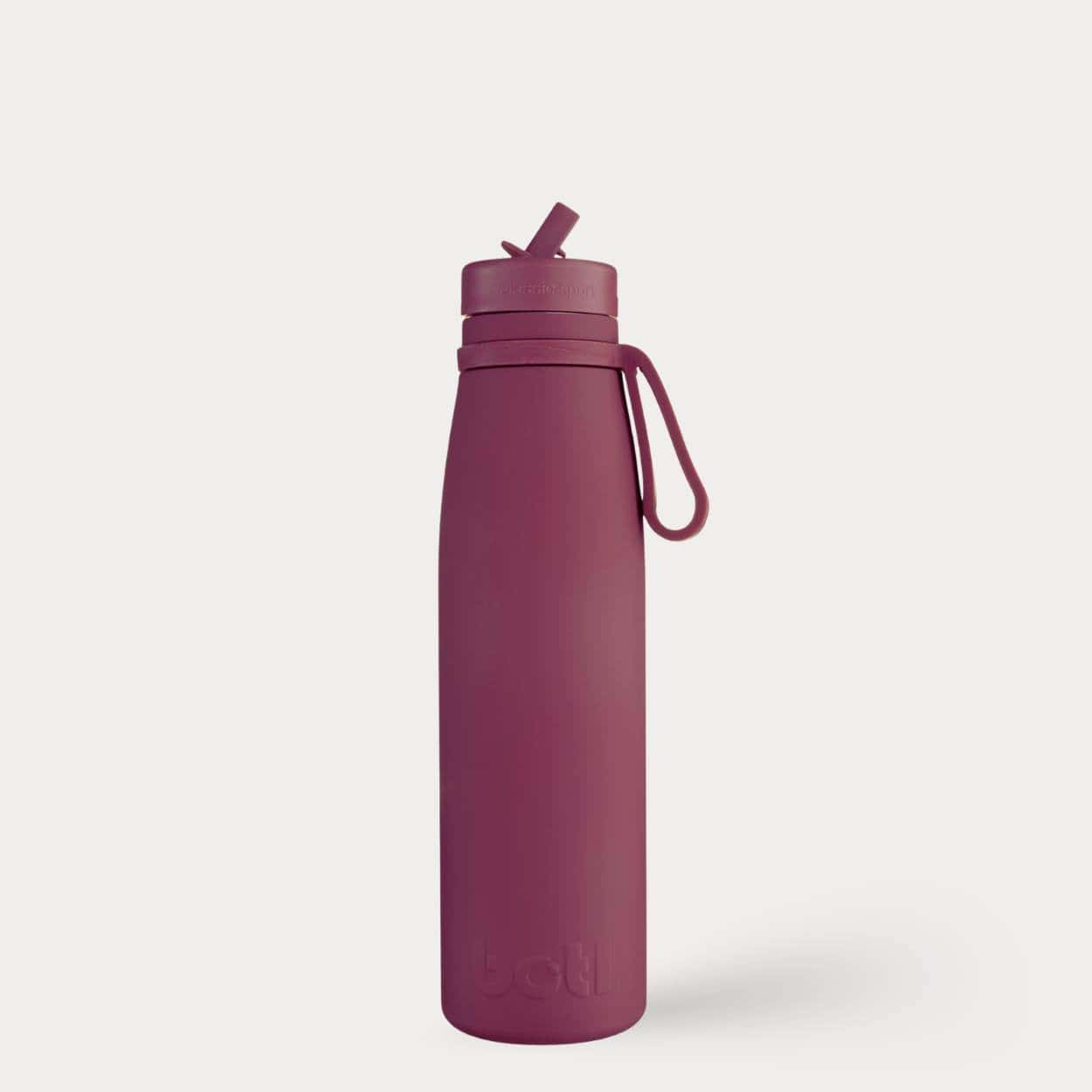 Eco kids bottle: 500ml Stainless Steel Insulated Bottle with Straw Cap | BOTL | Dark Cherry | One Green Bottle UK