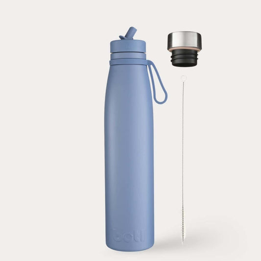 800ml Insulated stainless Steel bottle with Straw Cap, Spare Cap and Brush | BOTL | Swipe Right | stainless steel plastic-free kids UK — KIDDYKIND