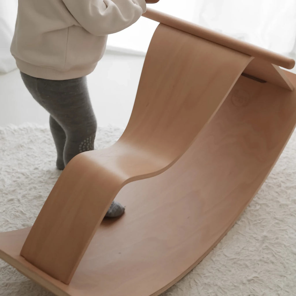 Wooden rocking horse for toddlers and kids rocking horse curve lab