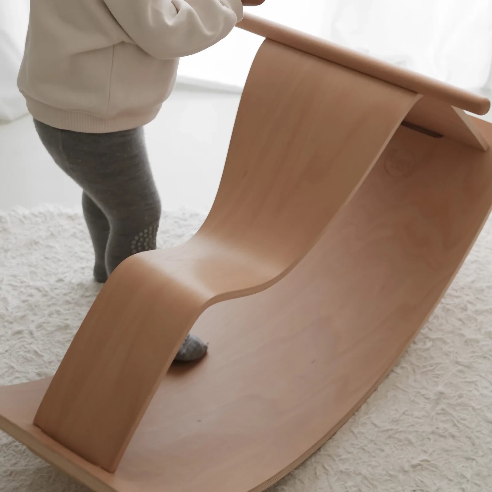 Wooden rocking horse for toddlers and kids rocking horse curve lab
