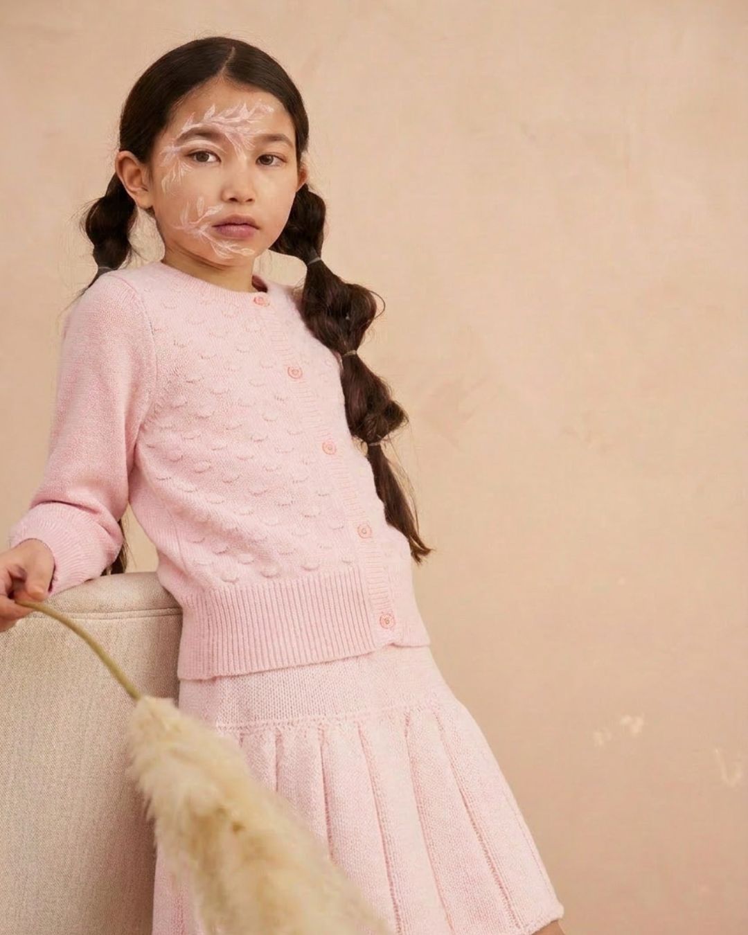 Popcorn Knit Cardigan | Blush