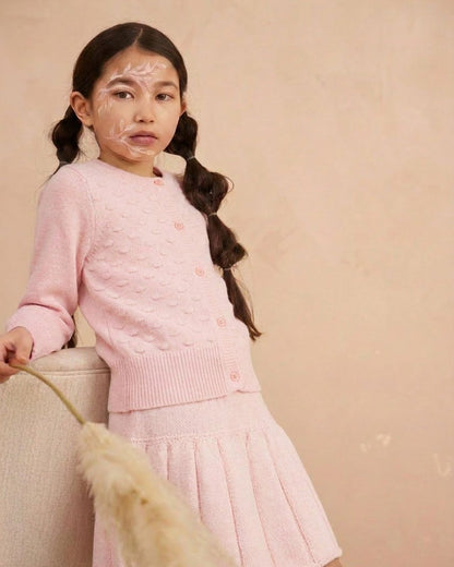 Popcorn Knit Cardigan | Blush