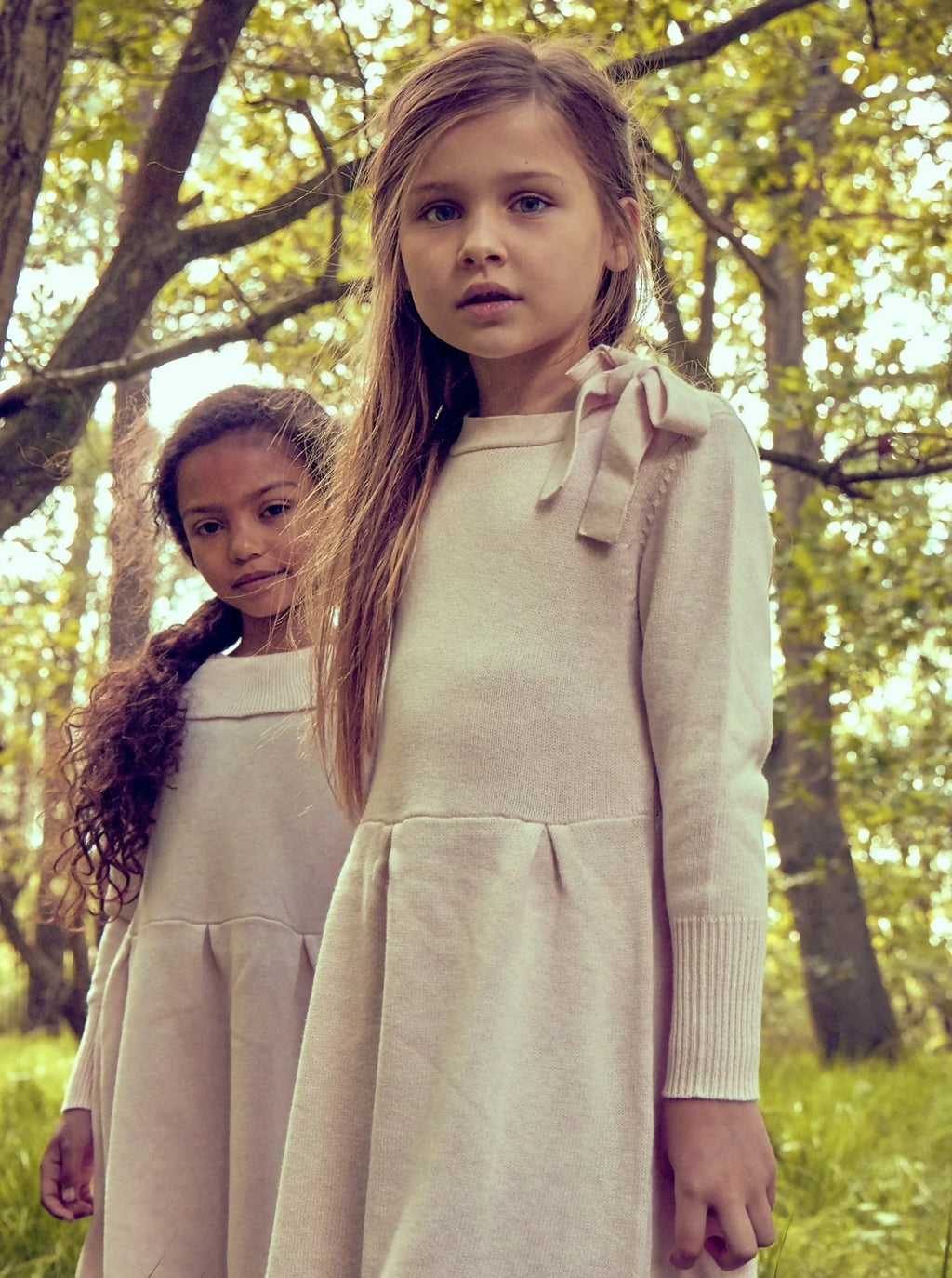 Ribbon Neck Dress - Cashmere & Organic Cotton