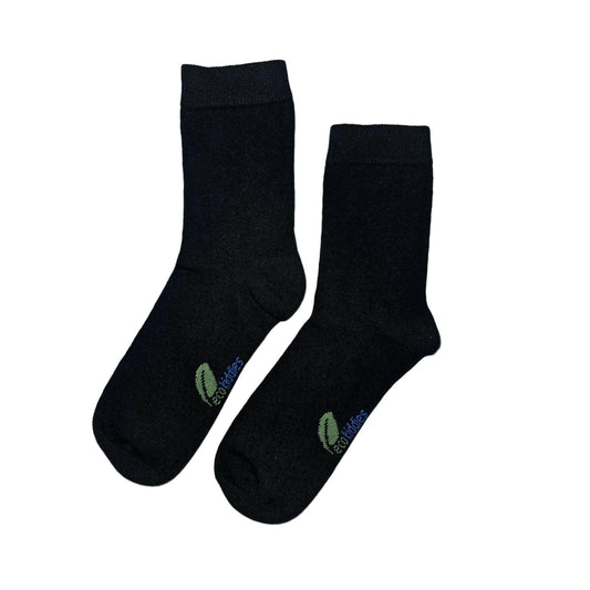 Eco Kiddies black organic cotton school socks for children - sustainable eco-friendly back to school kids socks UK | Kiddykind