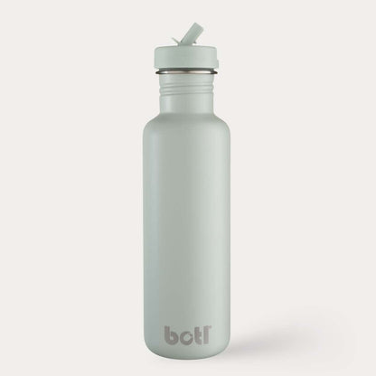 Eco kids bottle: 800ml Stainless Steel - Non Insulated With Straw Cap | Sage Green | BOTL | One Green Bottle UK