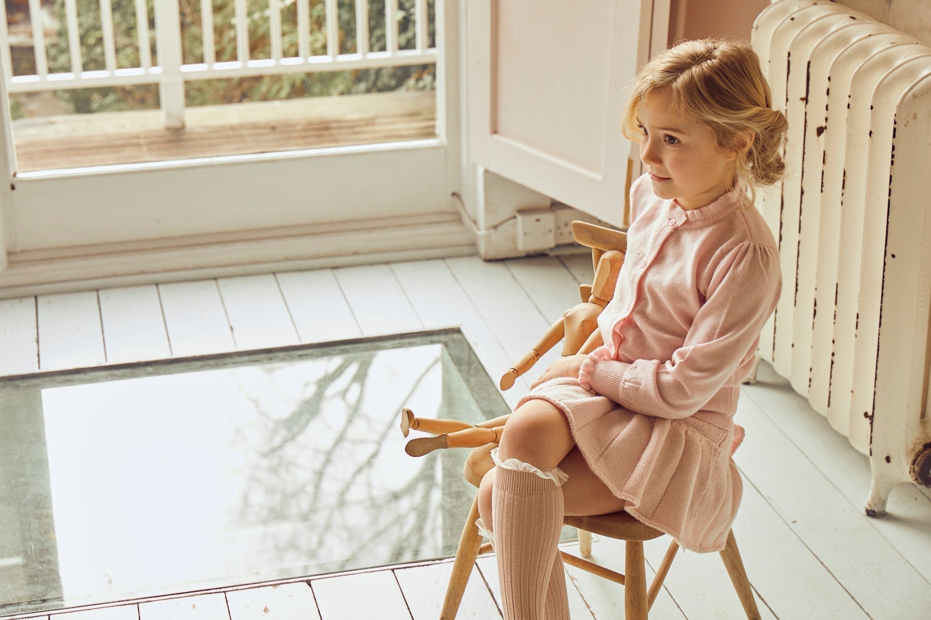 Ruffled Neck Cardigan | cashmere/merino