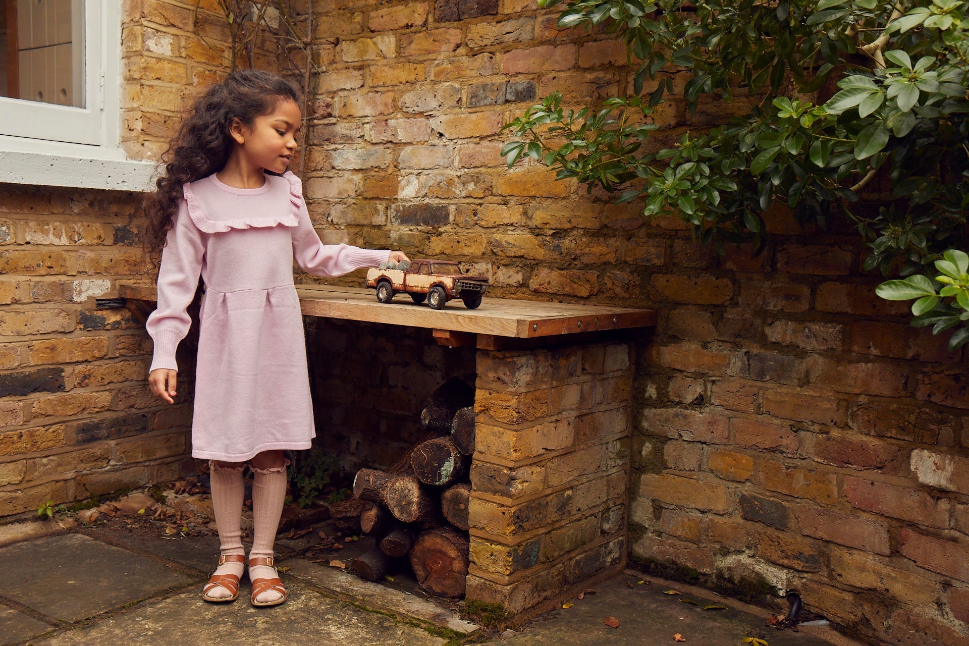 Ruffled Bib Dress| cashmere/ merino