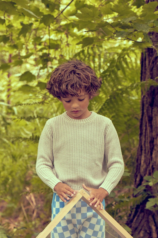 Boys Fisherman Jumper | Chalk by MIKA & MILO, organic cotton, vetted by KIDDYKIND