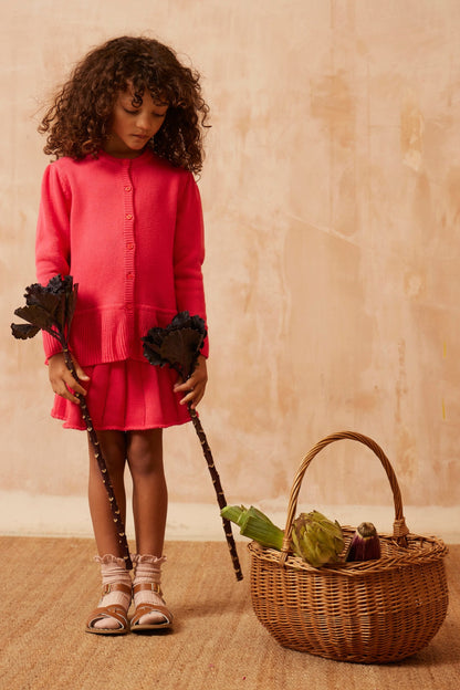 Ruffled Hem Jacket | Raspberry by MIKA & MILO, organic cotton, vetted by KIDDYKIND