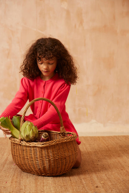 Ruffled Hem Jacket | Raspberry by MIKA & MILO, organic cotton, vetted by KIDDYKIND