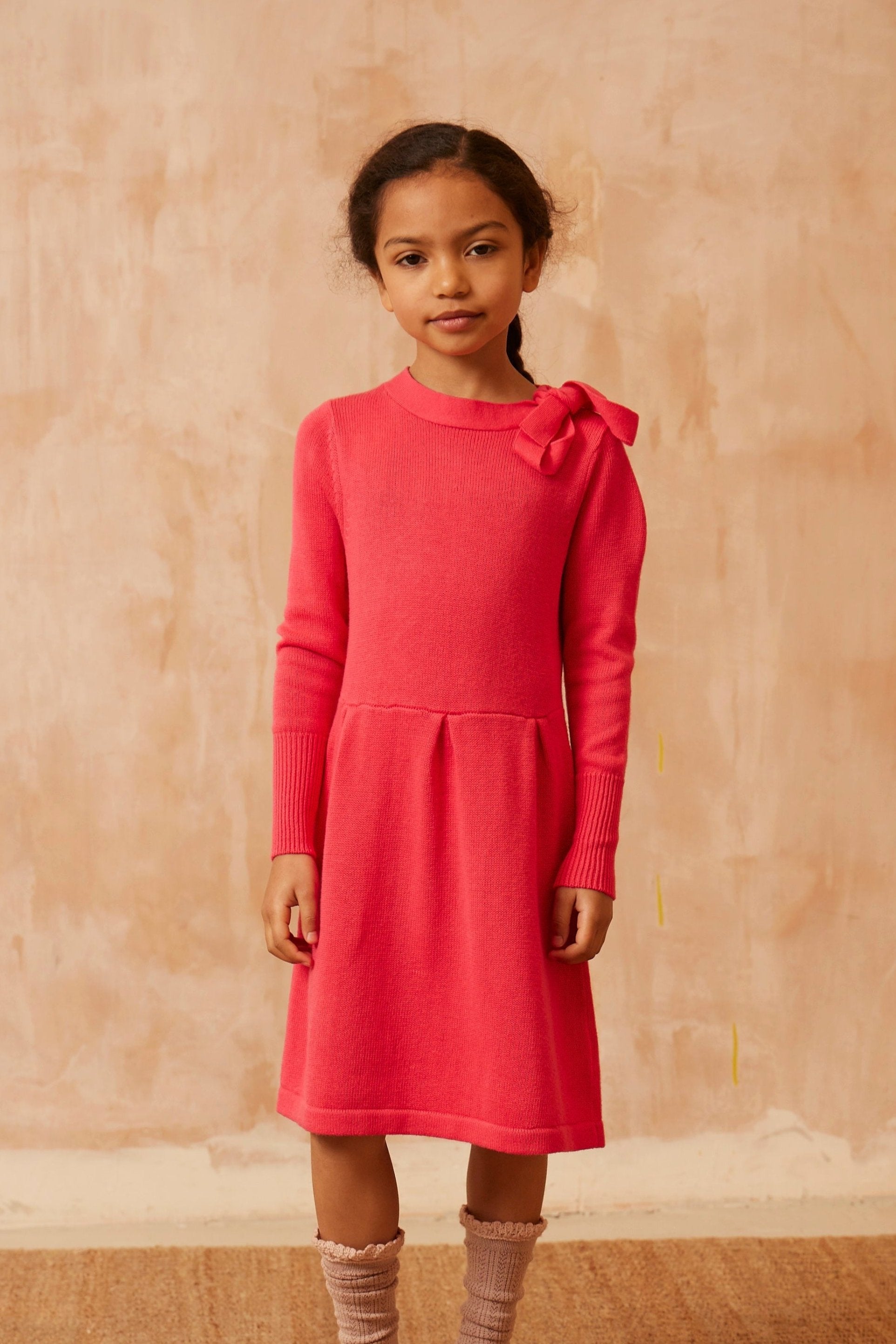 Bow Tie Dress | Raspberry