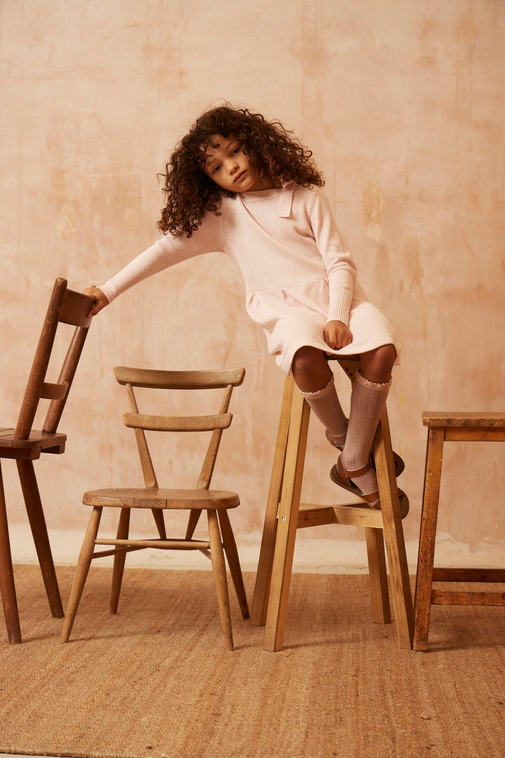 Bow Tie  Dress | Blush